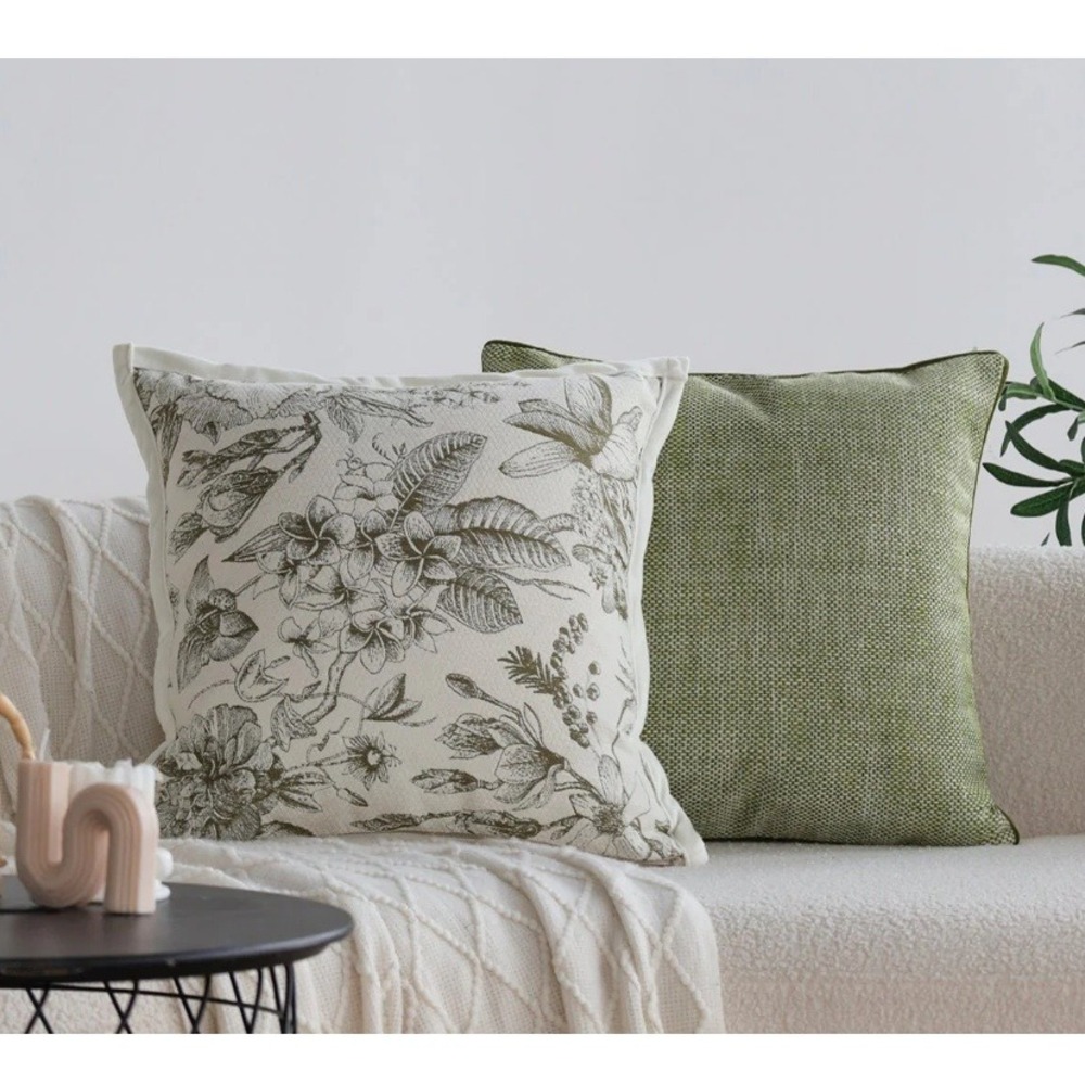 Nolan Interior Magnolia Pearl Floral Botanical‎ Neutral Pillow Cover 18x18 NWT